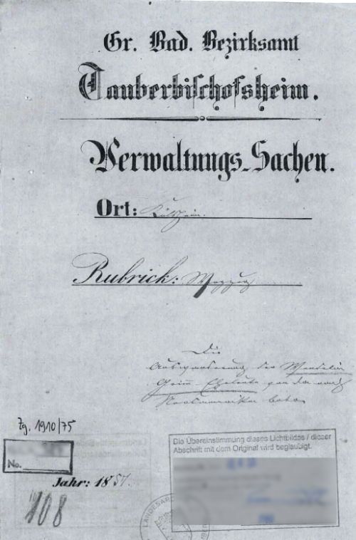 Certificates from 1857